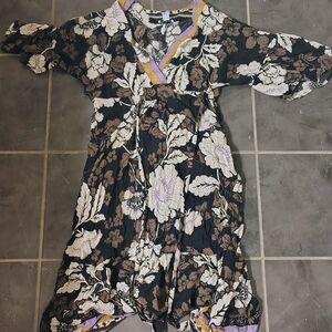 Sofia by Sofia Vergara Black and White Floral Medium Dress